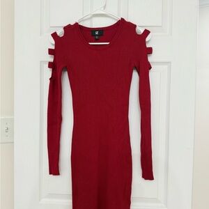 Iz Byer Red Long Sleeve Dress